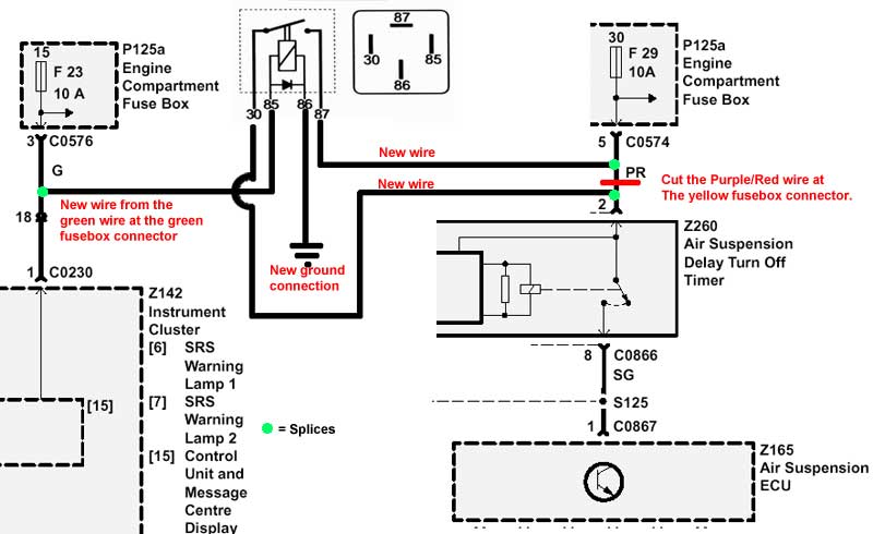 Range Rover P38 EAS timer shut off modification schematics