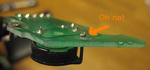 Bad solder koint at HEVAC blend motor feedback potentiometer