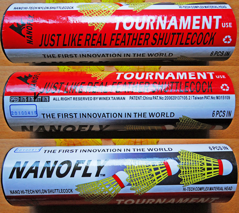 Winex Nanofly Badminton shuttles, the tube package