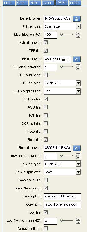 Settings 2 Vuescan