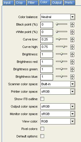 Settings Vuescan