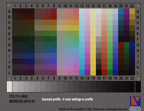 Epson V850 Pro it8 target Epson V850 Pro it8 target raw scanned