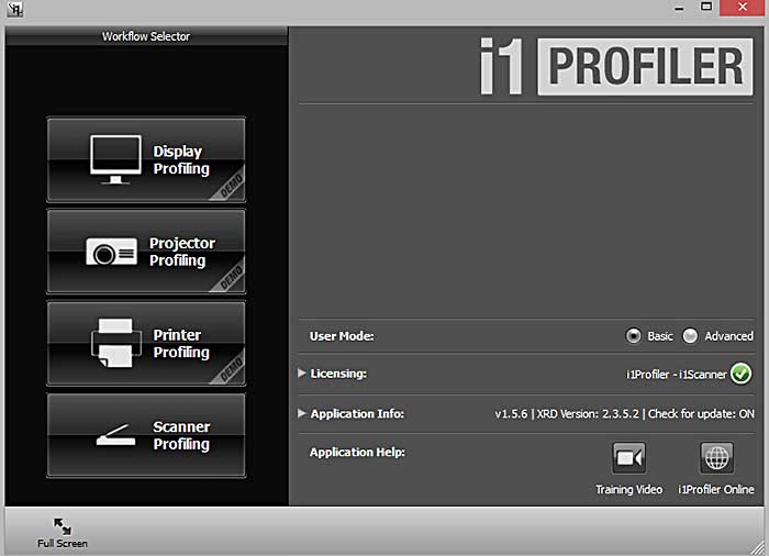 i1 Scanner profiling start screen during Epson Perfection V850pro profiling.
