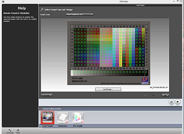 it8 target loaded in i1 Scanner for Epson V850 pro