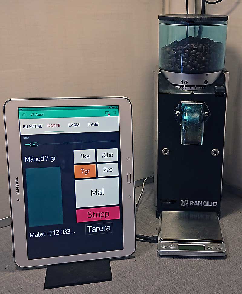WiFi enabled coffee grinder