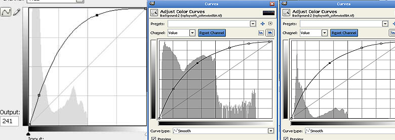 Curve tools Photoshgop and Gimp